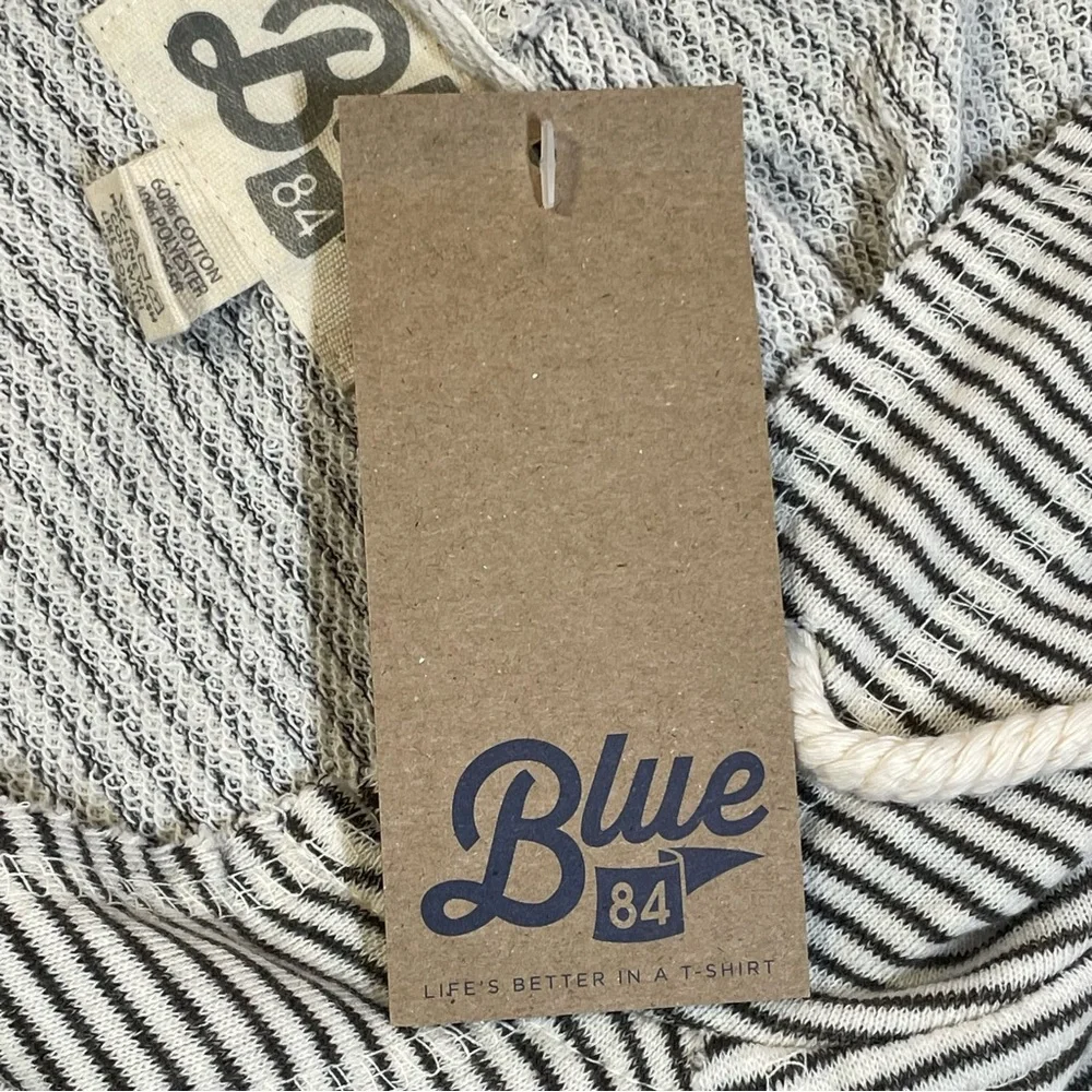 Blue 84 Columbia University White & Navy Striped Hoodie - Picture 4 of 15